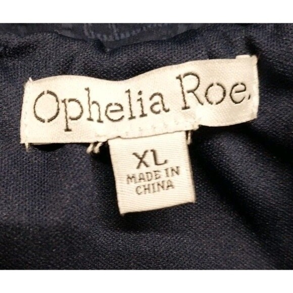 Ophelia Roe Bubble Top Sz XL Navy Blue Floral Feminine Romantic Casual Chic - Picture 6 of 10